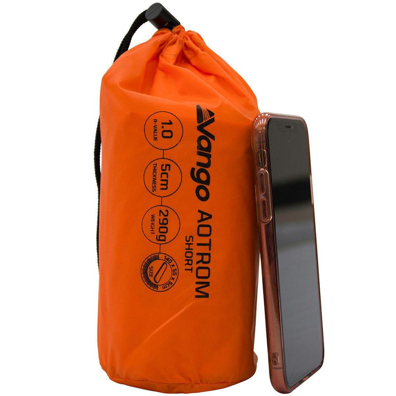Vango Aotrom Short 5cm Sleeping Mat Orange Single Camping Backpacking - Vango - Van Life Living
