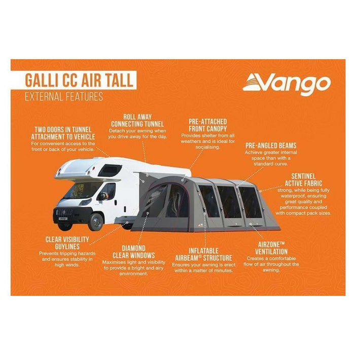 Vango Galli CC Air Tall Drive Away Awning Campervan Motorhome Inflatable Kador - Vango - Van Life Living