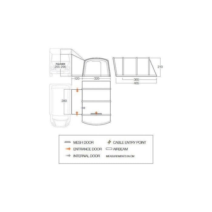 Vango Galli CC Air Tall Drive Away Awning Campervan Motorhome Inflatable Kador - Vango - Van Life Living