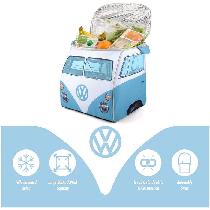 VW Volkswagen Campervan Blue 30L Insulated Coolbag Ice Cool Bag Cooler - VW - Van Life Living