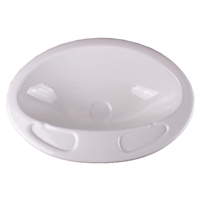 White Plastic Oval Bathroom Sink Bowl - Grove - Van Life Living